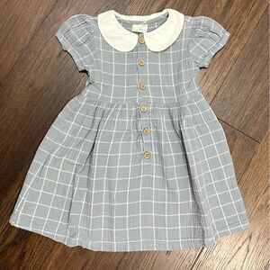 City Mouse Peter Pan color grey puff sleeve dress
